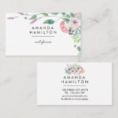 クライモダンズウォーターのカラーフレームのブーケと葉 名刺 (正面/裏面)