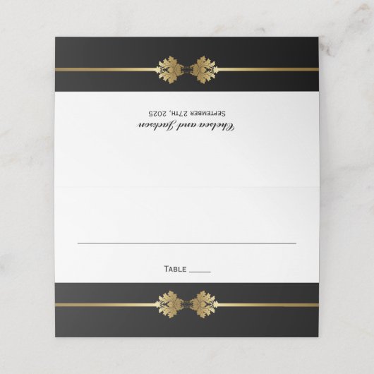 クライモダンブラック金ゴールド結婚ズ座席表 プレイスカード (外部開封)