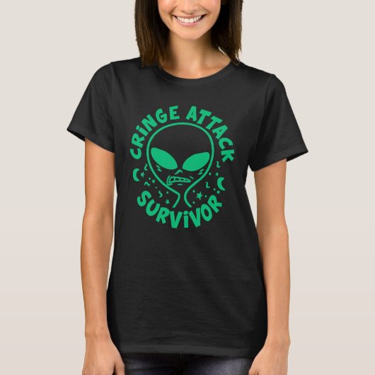 クライング攻撃サバイバー 顔を赤らめる Tシャツ (正面)