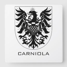 クライン公国モノクローム紋章アート スクエア壁時計