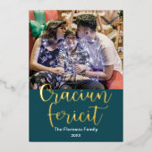 クラウアン・フェリシッド、ルーマニアエレガント・メリー・クリスマス 箔シーズンカード (正面)