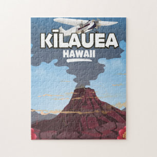 クラウア・ハワイ火山の旅行ポスター ジグソーパズル