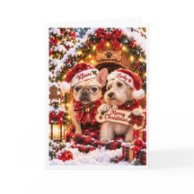クラウスとラッキーのメリークリスマス ドッグ ラバーのためのホリデーC