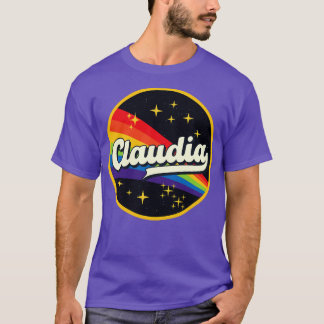 クラウディアレインボーイン宇宙ヴィンテージスタイル Tシャツ