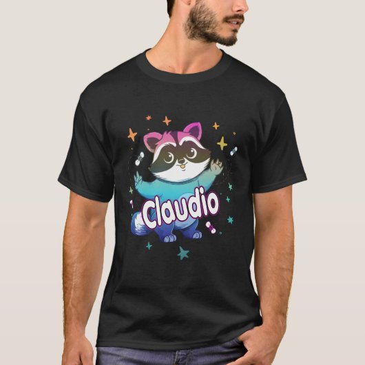 クラウディオ名(Raccoon) Tシャツ (正面)