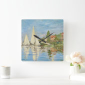 クラウディモネのアルジェンテウイルのレガタス(1872年) スクエア壁時計 (ホーム)