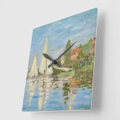 クラウディモネのアルジェンテウイルのレガタス(1872年) スクエア壁時計 (傾斜)