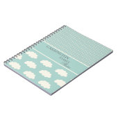 クラウドあなたの名前水玉模様緑 ノートブック (左側)
