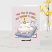 クラウドおもしろいは、パーティーには古すぎる、昼寝には若すぎる カード (黄色い花)