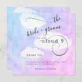 クラウドからのレター9ユーモアのあるカジュアルウェディングシャワー サンキューカード (正面/裏面)