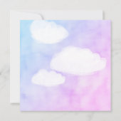 クラウドからのレター9ユーモアのあるカジュアルウェディングシャワー サンキューカード (裏面)