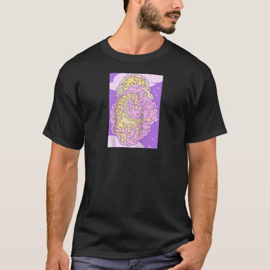 クラウドで溶けるアイスクリーム猫 Tシャツ (正面)