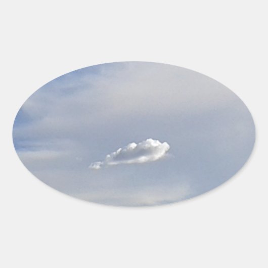 クラウドとクラウド 楕円形シール (正面)