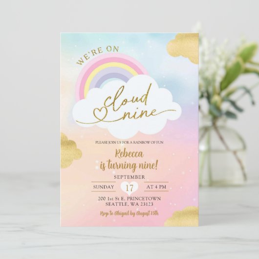 クラウドとレインボーキッドカラフルズ9誕生日 招待状 (スタンド正面)