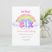 クラウドと虹の6歳の誕生日パーティー 招待状 (スタンド正面)