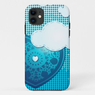 クラウドの背景ハート、iPhone 5ケース iPhone 11 ケース