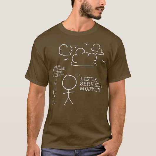 クラウドはLinuxサーバー、主に面白いLinuxジョークです。 Tシャツ (正面)