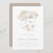 クラウドアンドスターズベビーシャワー招待状 招待状 (正面/裏面)