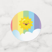 クラウドアンドレインボーチルドレン誕生日 パーソナライズされた コンフェッティ (スモール正面)