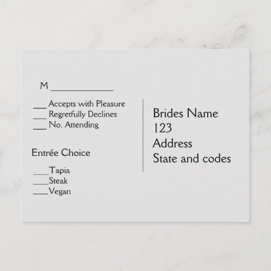 クラウドウェディングRSVP インビテーションポストカード (裏面)