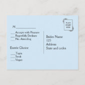 クラウドウェディングRSVP (メニュー付) インビテーションポストカード (裏面)