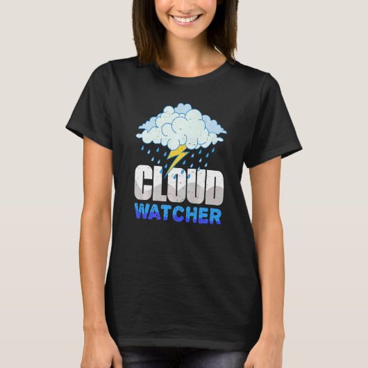 クラウドウォッチャー天気予報士気象学者向け Tシャツ (正面)