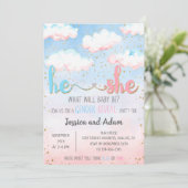 クラウドウォーターの色He or Her Gender Revealパーティー 招待状 (スタンド正面)