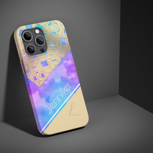 クラウドキスド・セレニティ: ゴールデン・レースのモノグラム Case-Mate iPhoneケース