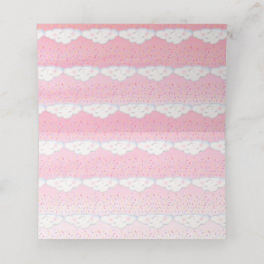 クラウドキャンディウォーターカラーアートピンクゲスト座席表 プレイスカード (内部開封)