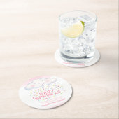 クラウドキャンディピンクベビー散布カラフル水色 ラウンドペーパーコースター (インサイチュ)