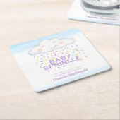 クラウドキャンディベビーふりかけカラフル水カラーアート スクエアペーパーコースター (アングル)