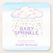 クラウドキャンディベビーふりかけカラフル水カラーアート スクエアペーパーコースター (正面)