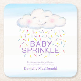 クラウドキャンディベビーふりかけカラフル水カラーアート スクエアペーパーコースター