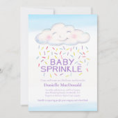 クラウドキャンディベビー散布カラフル水色 招待状 (正面)