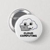 クラウドコンピューおもしろいタの天気予報 缶バッジ (正面&裏面)