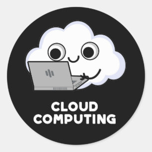 クラウドコンピューティングコンピュータ天気予報プンダークBG ラウンドシール