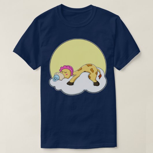 クラウドサンと眠るキリン Tシャツ (デザイン正面)