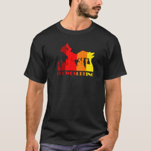 クラウドサーフィンレトロデザインの滞留及び足 Tシャツ