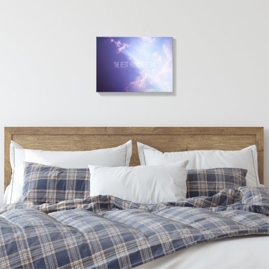 クラウドスカイフォト感動的引用文カスタム文字 キャンバスプリント (インサイチュ (寝室))