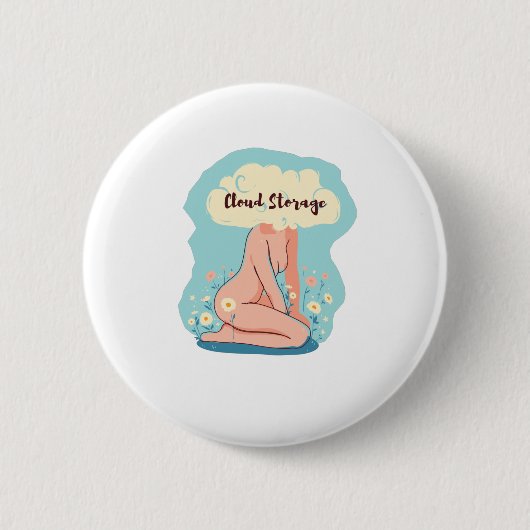 クラウドストレージおもしろい- Coders Gift 缶バッジ (正面)