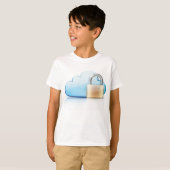 クラウドストレージとパッドロックのアイコン Tシャツ (正面フル)