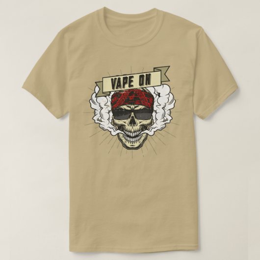 クラウドチェザーベイピングロッカーバイクもしくは自転車に乗る人Vape On Tシャツ (デザイン正面)