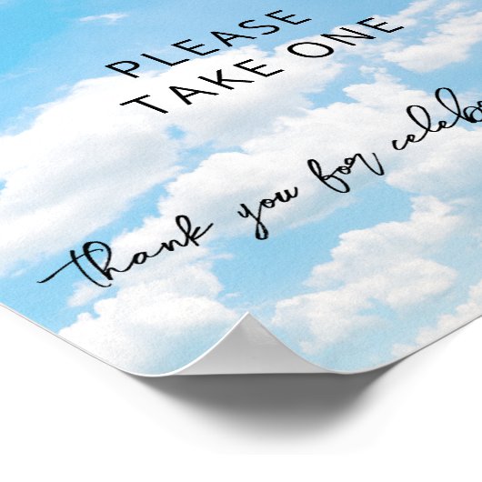 クラウドテーマクラウドモダンナインブライダルシャワー ポスター (角)