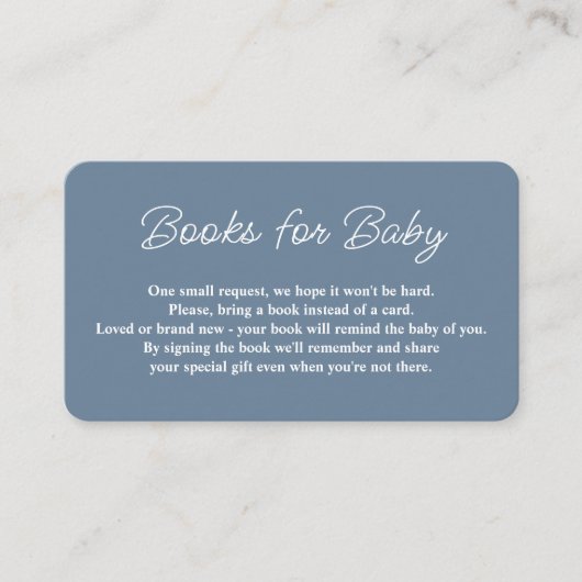クラウドテーマベビーシャワーブルーブックリクエスト エンクロージャーカード (正面)
