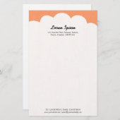 クラウドトップ – ピーチ 便箋 (正面/裏面)