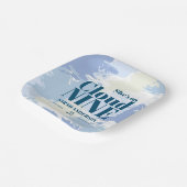 クラウドナイお洒落ンアートブルーブライダルシャワー ペーパープレート (傾斜あり)