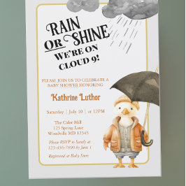 クラウドナインのウッドランド動物の赤ちゃんシャワー 招待状