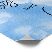 クラウドナインのスカイブルーウォーターの色のブライダルシャワーギフト ポスター (角)