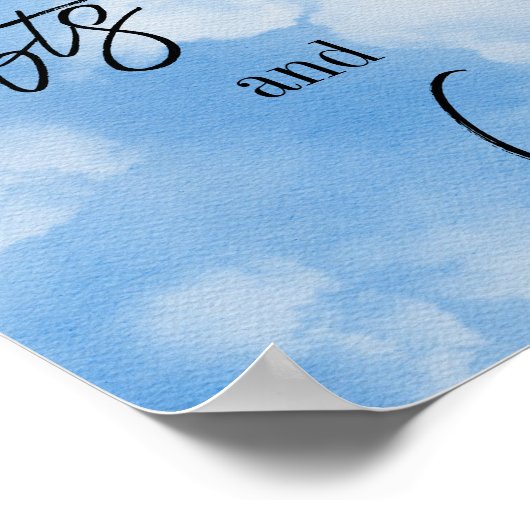 クラウドナインのスカイブルーウォーターの色のブライダルシャワーギフト ポスター (角)