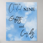 クラウドナインのスカイブルーウォーターの色のブライダルシャワーギフト ポスター (正面)